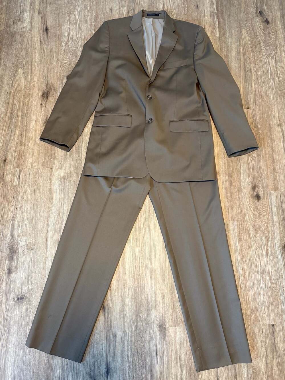 Lauren Ralph Lauren Men's Olive Green 100% Wool Two-Piece Suit 40L